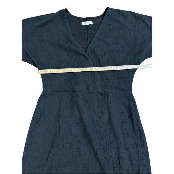 Madewell Cross-Front Flutter-Sleeve Mini Dress in Dark Nightfall Sz  M - Picture 8 of 11